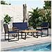 Set Mobili da Esterno 4 pcs Grigio e Blu Navy polyrattan - Foto miniatura 2