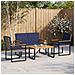 Set Mobili da Esterno 4 pcs Grigio e Blu Navy polyrattan - Foto miniatura 3