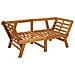 Panchina da giardino 3 in 1 con cuscini Naturale - Foto miniatura 3