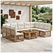 Set Divano da Giardino 10 pz Naturale e Bianco Crema polyrattan - Foto miniatura 2