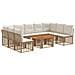 Set Divano da Giardino 10 pz Naturale e Bianco Crema polyrattan - Foto miniatura 1