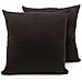 Coppia Cuscini Arredo Imbottiti Tessuto Ottoman In Tinta Unita Colore Marrone 21 50x50 Marrone 21 - Foto miniatura 2