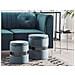 Set Di 2 Pouf Portaoggetti In Velluto Azzurro Doris - Foto miniatura 16