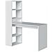Scrivania Porta Pc Con Libreria Reversibile In Legno Bianco Duplo 120x53x H144 Cm - Foto miniatura 2