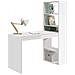 Scrivania Porta Pc Con Libreria Reversibile In Legno Bianco Duplo 120x53x H144 Cm - Foto miniatura 1