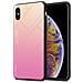 Custodia Compatibile Con Apple Iphone Xs Max In Giallo - Rosa - Coperchio Protettivo Bicolore In Vetro Temperato E Silicone Tpu - Foto miniatura 1