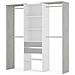 Guardaroba Miramar, Struttura Per Cabina Armadio, Armadio Aperto Senza Ante, Cabina Armadio, 179x50h202 Cm, Bianco E Cemento - Foto miniatura 2