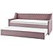 Letto Estraibile Velluto Montargis 90 X 200 Cm Rosa - Foto miniatura 5