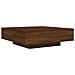Tavolino Salotto Rovere Marrone 100x100x31 Cm Legno Multistrato - Foto miniatura 2