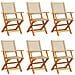 Sedie Giardino Pieghevoli 6pz Beige Polyrattan E Legno Massello - Foto miniatura 2