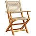 Sedie Giardino Pieghevoli 6pz Beige Polyrattan E Legno Massello - Foto miniatura 3