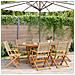 Sedie Giardino Pieghevoli 6pz Beige Polyrattan E Legno Massello - Foto miniatura 1