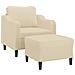 Poltrona con Poggiapiedi Crema 60 cm in Tessuto - Foto miniatura 3