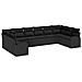 Set di divano da giardino 10 pezzi con cuscini in rattan nero, Divano da giardino per 2 persone con storage e cuscini in rattan nero - Foto miniatura 1