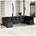 Set di divano da giardino 10 pezzi con cuscini in rattan nero, Divano da giardino per 2 persone con storage e cuscini in rattan nero - Foto miniatura 2