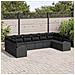 Set di divano da giardino 10 pezzi con cuscini in rattan nero, Divano da giardino per 2 persone con storage e cuscini in rattan nero - Foto miniatura 3
