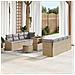Set Divani Giardino 11 Pezzi con Cuscini Beige Polyrattan Acacia, Divano Giardino 2 Posti con Contenitore & Cuscini Beige Polyrattan, Set Pranzo Giardino 3 Pezzi con Cuscini Beige Polyrattan Acacia - Foto miniatura 2