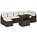 Set Divano da Giardino 8 Pezzi con Cuscini Marrone Polyrattan, Divano da Giardino 2 Posti con Stoccaggio e Cuscini Marrone Polyrattan - Foto miniatura 1