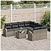 Set Divano Giardino 9 Pezzi con Cuscini Grigio Polyrattan - Foto miniatura 3