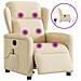 Poltrona Reclinabile Massaggiante Elettrica Crema in Tessuto - Foto miniatura 1