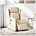Poltrona Reclinabile Massaggiante Elettrica Crema in Tessuto - Foto miniatura 2