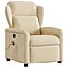 Poltrona Reclinabile Massaggiante Elettrica Crema in Tessuto - Foto miniatura 4