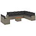 Set Divani da Giardino 11 pz con Cuscini in Polyrattan Grigio - Foto miniatura 1
