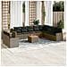 Set Divani da Giardino 11 pz con Cuscini in Polyrattan Grigio - Foto miniatura 2