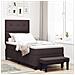 Letto con box spring con materasso e panchina marrone scuro 80x200 cm tessuto - Foto miniatura 2