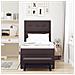 Letto con box spring con materasso e panchina marrone scuro 80x200 cm tessuto - Foto miniatura 5