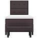 Letto con box spring con materasso e panchina marrone scuro 80x200 cm tessuto - Foto miniatura 9