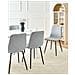 Set Di 4 Sedie Da Pranzo Tuscola Tessuto Grigio Chiaro - Foto miniatura 1