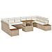 Set Divano da Giardino 11 pcs Beige Poly Rattan - Foto miniatura 1