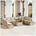 Set Divano da Giardino 11 pcs Beige Poly Rattan - Foto miniatura 3