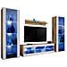 Komodee, Set di mobili porta TV Tivoli Grande RTV, Wotan Bianco, LED Blu, Larghezza 250 cm x Altezza 159 cm x Profondità 35 cm, Per soggiorno, Camera da letto - Foto miniatura 1