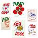 Set Di 6 Stampe Illustrazioni Di Cibo In Stile Pop Art Con Pomodori, Pasta E Pizza. Illustrazioni Di Design Per Le Stanze Della Casa. A3 & A4 Senza Cornice - Foto miniatura 1
