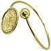 Bracciale Regolabile Placcato Oro Con Piastra Moon In Ottone E Zama - Foto miniatura 1