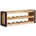 Portabottiglie 100 x 45 x 33 cm Legno di Mango Grezzo Massiccio - Foto miniatura 3