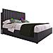 Letto Con Contenitore E Testata Led Con Ricarica Usb/type-c In Lino Grigio - Foto miniatura 1