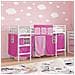 Struttura del Letto Loft per Bambini con Tendine Bianco e Rosa - Foto miniatura 3