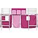Struttura del Letto Loft per Bambini con Tendine Bianco e Rosa - Foto miniatura 6