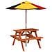 Tavolo da Picnic per 4 Bambini con Ombrellone Legno di Abete - Foto miniatura 1