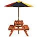 Tavolo da Picnic per 4 Bambini con Ombrellone Legno di Abete - Foto miniatura 4