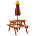 Tavolo da Picnic per 4 Bambini con Ombrellone Legno di Abete - Foto miniatura 6