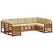Set divani 9 pcs Naturale e Beige Legno di Acacia Massello - Foto miniatura 1