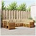 Set divani 9 pcs Naturale e Beige Legno di Acacia Massello - Foto miniatura 2