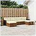 Set divani con cuscino 6 pcs Legno di Acacia Massello - Foto miniatura 2