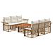 Set Divano da Giardino 7 pz Naturale e Bianco Crema polyrattan - Foto miniatura 1