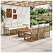 Set Divano da Giardino 7 pz Naturale e Bianco Crema polyrattan - Foto miniatura 7