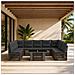 Set Divano da Giardino 10 pz Grigio polyrattan - Foto miniatura 2